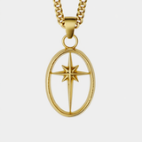 Men’s Star Symbol Pendant Necklace with Medium Chain