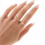 Women’s Stackable Band Ring with Subtle Stone Accent