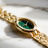 Women’s Oval Stainless Steel Watch with Crystal Accent Dial