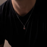 Men’s Clean Zircon Pendant Necklace with Medium Chain