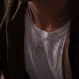 Men’s Zircon Pendant Necklace with Medium Chain