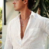 Men’s Sun Symbol Pendant Necklace with Slim Chain