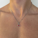 Men’s Clean Zircon Pendant Necklace with Medium Chain