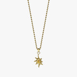 Gold Sun Symbol Pendant Necklace with 1mm Stainless Steel Chain