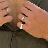 Men’s Adjustable Cuban Band Ring with Polished Finish