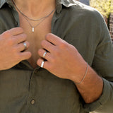 Men’s Adjustable Cuban Band Ring with Polished Finish