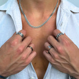 Men’s Polished Zircon Pendant Necklace with Minimal Chain Design