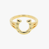 Men’s Horseshoe Symbol Ring with Detailed Sculpted Design