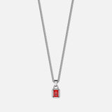 Men’s Clean Zircon Pendant Necklace with Medium Chain