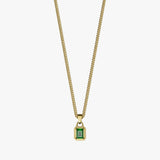 Men’s Polished Zircon Pendant Necklace with Medium Chain