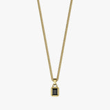 Gold Zircon Pendant Necklace with 2mm Stainless Steel Chain – Minimalist Design