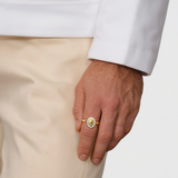 Men’s Statement Ring with Cubic Zirconia Detail – Adjustable Fit