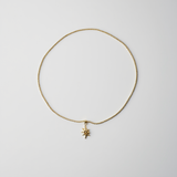 Gold Sun Symbol Pendant Necklace with 1mm Stainless Steel Chain