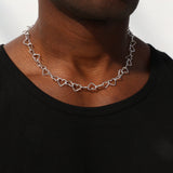 Men’s Heart Link Chain Necklace with Bold Link Design
