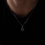 Men’s Minimal Zircon Pendant Necklace with Medium Chain
