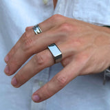Men’s Polished Zircon Pendant Necklace with Minimal Chain Design