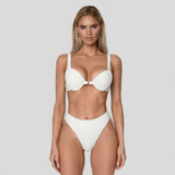Women’s Bikini Set with Ring Detail and High-Waist Bottom