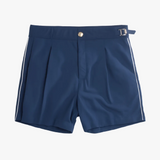 Men’s Tailored Swim Shorts in Navy with Mid-Length Fit