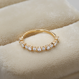 Women’s Stackable Band Ring with Subtle Stone Accent
