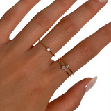 Women’s Minimal Band Ring with Single Stone Detail