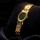 Women’s Oval Stainless Steel Watch with Crystal Accent Dial