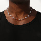 Men’s Heart Link Chain Necklace with Bold Link Design