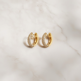 Medium Hoop Earrings with Crystal Detail 13mm – Women