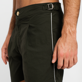 Men’s Tailored Swim Shorts in Olive with Mid-Length Fit