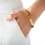 Love Bracelet – Gold-Plated Flexible Bangle with Textured Finish