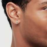 Molten Texture Huggie Hoop Earrings 10mm – Men