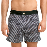 Men’s Tailored Swim Shorts in Olive Meridian with Mid-Length Fit