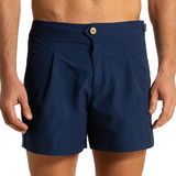 Men’s Tailored Swim Shorts in Navy with Mid-Length Fit