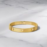 Love Bracelet – Gold-Plated Flexible Bangle with Textured Finish