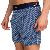 Men’s Tailored Swim Shorts in Navy Meridian with Mid-Length Fit