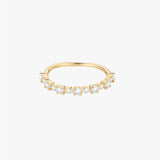 Women’s Stackable Band Ring with Subtle Stone Accent