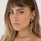 Slim Huggie Hoop Earrings with Crystal Accent 13mm – Women