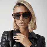 Women’s Aviator Sunglasses with Honey Tortoiseshell Frame and Graphite Lenses