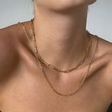 Women’s Paperclip Chain Necklace with Adjustable Length
