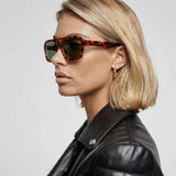 Women’s Aviator Sunglasses with Honey Tortoiseshell Frame and Graphite Lenses