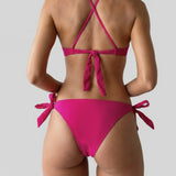 Women’s Bikini Set with Strappy Details in Pink