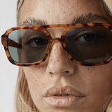 Women’s Aviator Sunglasses with Honey Tortoiseshell Frame and Graphite Lenses