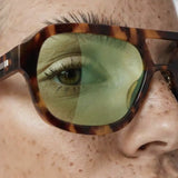 Women’s Aviator Sunglasses with Tortoiseshell Frame and Sage Lenses
