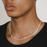 Men’s Franco Link Chain Necklace with V-Shaped Link Design