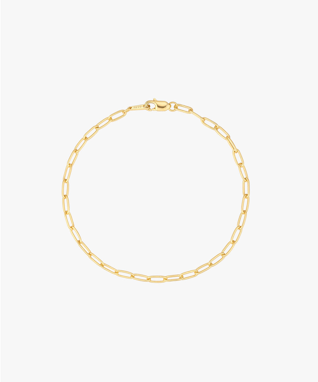 Gold chain bracelet on a white background