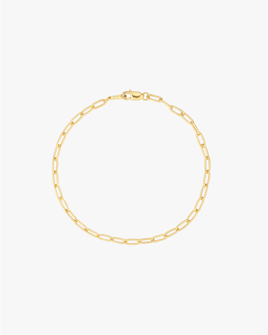 Gold chain bracelet on a white background