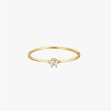 Women’s Minimal Band Ring with Single Stone Detail
