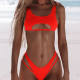 Women’s Cut-Out Bikini Set with Modern Design
