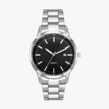 Stainless Steel Minimalist Watch with black dial 40mm