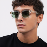 Rectangular Crystal Green Sunglasses