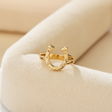 Men’s Horseshoe Symbol Ring with Detailed Sculpted Design